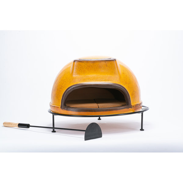 Tierra Firme Florencia Clay Countertop WoodFired Pizza Oven in Mustard